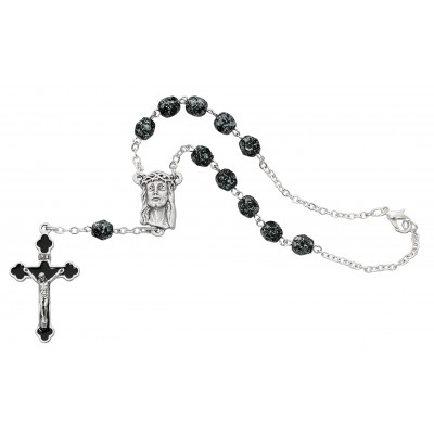 Black Marble Ecce Homo Auto Rosary 735365510924 - AR83C