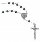 Hematite St. Michael Auto Rosary -