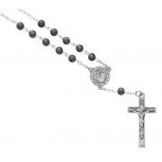Hematite St. Christo Auto Rosary -