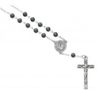 Hematite St. Christo Auto Rosary -
