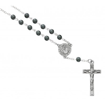 Hematite St. Christo Auto Rosary - 735365521340 - AR94C