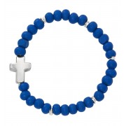 Baby Blue Wood Stretch Bracele