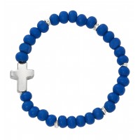 Baby Blue Wood Stretch Bracele