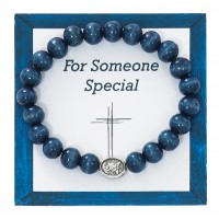 Blue Wood St. Michael Bracelet