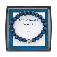 Blue Wood St. Michael Bracelet