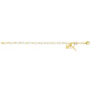 6.5" Gold Plated Real Crystal Rosary Br