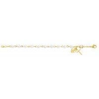 6.5" Gold Plated Real Crystal Rosary Br
