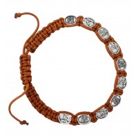 Brown Corded St Pio Bracelet