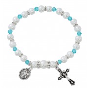 Aqua Stretch Rosary Bracelet
