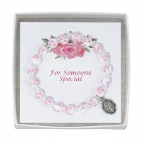 Pink Ceramic Crystal Bracelet