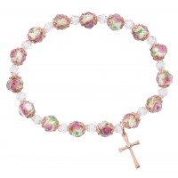 Rose Gold Flower Cross Stretch