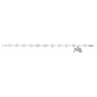 7 1/2 inch Crystal Bracelet Sterling Silver Crucifix/Miraculous Medal