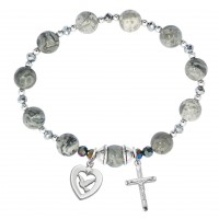 Grey Marble Rosary Stretch
