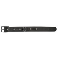 Black Leather Men's Cross Brac