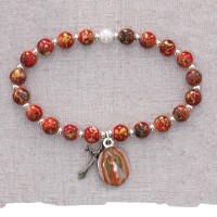 Red Our Lady Of Guadalupe Stretch Bracelet
