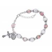 White Stone & Pink Flow Rosary
