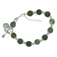Moss Agate Stone Rosary Bracel