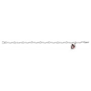 7 1/2in. Cubic Zirconia Bracelet w/Red Epoxy Rhodium Holy Spirit Medal