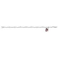 7 1/2in. Cubic Zirconia Bracelet w/Red Epoxy Rhodium Holy Spirit Medal