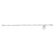 7 1/2 Cubic Zirconia Bracelet Rhodium Holy Spirit Medal