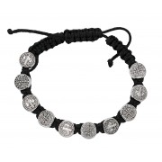 Black Saint Benedict Cord Bracelet