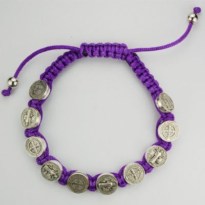Purple Saint Benedict Cord Bracelet 735365349159 - BR507C