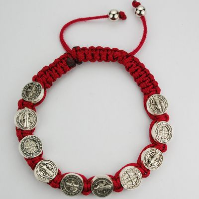 Red Saint Benedict Cord Bracelet 735365349258 - BR508C