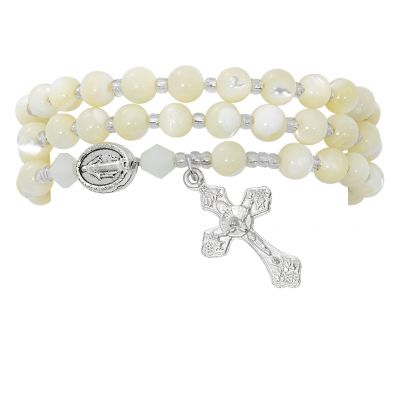 Shell Jasper Twistable Full Rosary Bracelet 735365451821 - BR647C