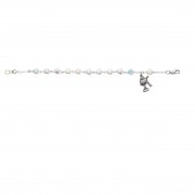 6 1/2 inch Crystal Heart Bracelet Rhodium Crucifix/Chalice w/Gift Box