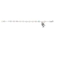 6 1/2 inch Crystal Heart Bracelet Rhodium Crucifix/Chalice w/Gift Box