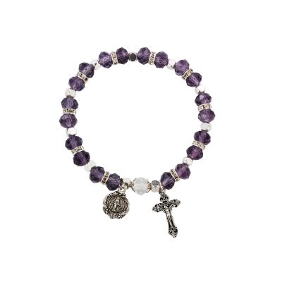 Amethyst Rosary Bracelet, Carded 735365507948 - BR812C