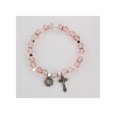 Rose Rosary Bracelet, Carded 735365507986 - BR816C