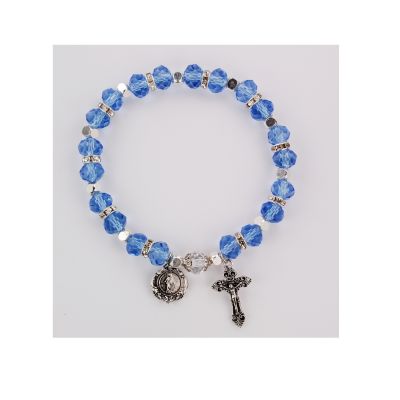 Blue Rosary Bracelet, Carded 735365508006 - BR818C