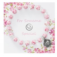 Pink Ceramic Crystal Bracelet -
