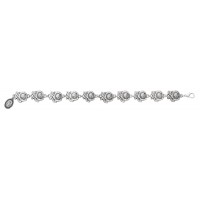 Silver Oxidized Rose Saint Bracelet -