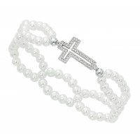 Crystal Cross Pearl Stretch