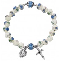 Blue Ceramic Stretch Bracelet -
