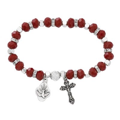 Red Matt Holy Spirit Stretch Bracelet - 735365531936 - BR938C