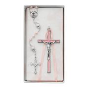 Pink Crucifix & Shell Rosary