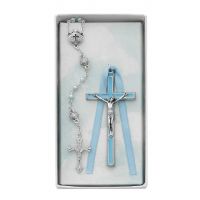 Blue Crucifix & Shell Rosary