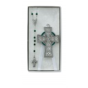 Celtic Crib Cross & Rosary Set