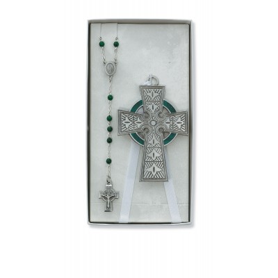 Celtic Crib Cross & Rosary Set - 735365598007 - BS38