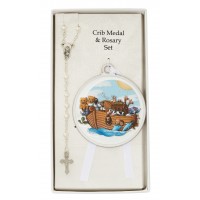 3d White Noah's Ark Crib Medal