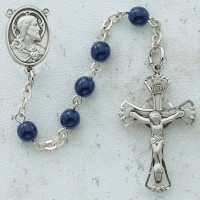 6mm Blue Glass Rosary