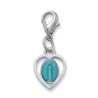 Enameled Rhodium Finish Miraculous Medal Clipable Charm 735365572793 - CL426ME