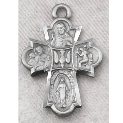Pewter 4way Medal With 24" Silver Tone Chain 735365498925 - D2410C