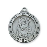 Pewter Saint Christopher Medal w/24 inch Chain