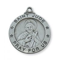 Pewter Saint Jude Medal w/24 inch Silver Tone Chain