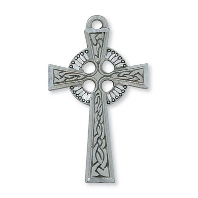 Pewter Celtic Cross w/24 inch Silver Tone Chain 735365175024 - D5AC