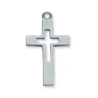 Pewter Cross Necklace Cross Cut Out 735365178896 - D617